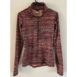 Nike Pro Pullover Womens Red Dri-Fit 1/2 Zip Active Running Hyperwarm Size Small